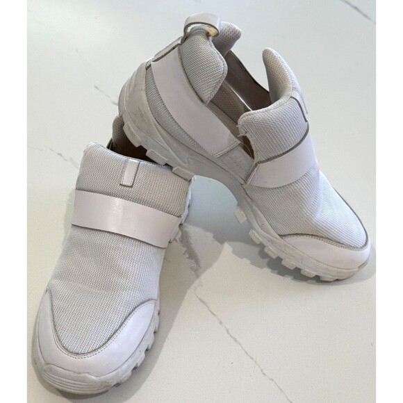 Jeffrey Campbell Majken Womens White Slip-On Sneakers Leather/Fabric Upper‎ 9M - Picture 1 of 11